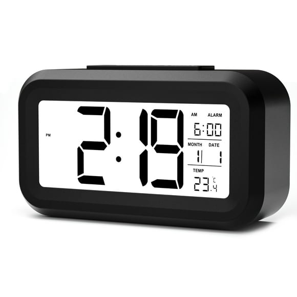 Snooze Électronique LED Réveil Numérique Rétroéclairage Temps Calendrier Thermomètre Température