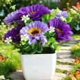 thumbnail image 4 of Clearance Artificial flowers under $5,‌Artificial Chrysanthemum Flower Gypsophila Pot Bonsai Decor Lifelike Flowers In Planter Realistic Home & Decor Perfect For Garden Wedding, 4 of 7