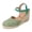 Light Green, variant on Rokment Handmade Rope Flower Espadrilles Platform Wedges Dress Sandals for Women Bride Wedding Vintage Boho Beach Crochet Closed Toe Chunky High Heels Dressy Summer Shoes Beige Size 6