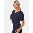 thumbnail image 3 of Women's Short Sleeve V Neck Dolman Top Tshirt, 3 of 4