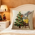 thumbnail image 4 of Fundas de almohada navideñas de 45 x 45 cm | Fundas de almohada decorativas festivas con tela de algodón suave y cremallera oculta para sofá, dormitorio, decoración del hogar, 4 of 5