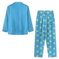 thumbnail image 4 of Kuiaobaty Cat Paw Print Women's Pajama Set, 2 Piece Lounge Outfits V Neck Y2K Sleep Set Fall Long Sleeve Long Pants With Pockets Pjs Set, Blue, 3XL, 4 of 7
