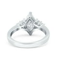 thumbnail image 3 of Simulated Cubic Zirconia Size-5 Vintage Art Deco Marquise Wedding Engagement Bridal Ring 925 Sterling Silver, 3 of 7