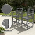 thumbnail image 4 of Ciokea High Adirondack Bar Chair, Outdoor Bar Stool for Balcony, Backyard, Poolside, Gray, 4 of 7