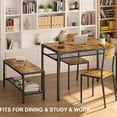 thumbnail image 5 of Lofka Kitchen Table Sets with Chairs, 4 Pieces Dining Table Set with Storage Rack for Kitchen, Dining Room, Breakfast Nook, MDF, Retro Brown, 5 of 7