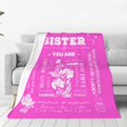 thumbnail image 2 of Sisters Birthday Gifts for Sister from Sister,Soft Cozy Warm Cool Fleece Blanket for Bestie Best Friend Christmas Funny Sister Throw Blankets 60" X 50" Pink Color, 2 of 6