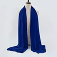 thumbnail image 5 of MEICHEN Scarf for Women Soft Solid Color Shawl Silk Scarf Elegant Pearl Chiffon Shawl Muslim Hijab Lightweight Silk Scarf Blue, 5 of 5