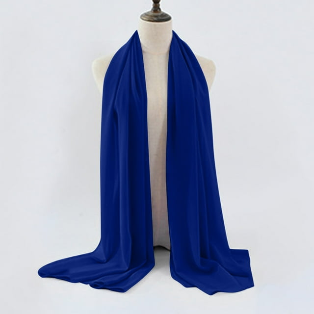 Women's Soft Solid Color Shawl Baotou Pearl Chiffon Shawl Muslim Hijab
