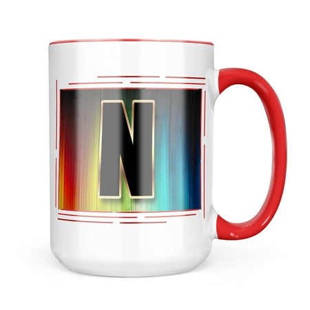 

Neonblond N characters letter color fire Mug gift for Coffee Tea lovers