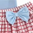 thumbnail image 6 of TOWED22 Baby Girl Baseball Outfits Letter Print Short Sleeve Romper Baseball Bummie Shorts Headband Set 3Pcs Summer Outfits Blue,3-6 M, 6 of 8