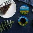 thumbnail image 3 of POGLIP Sunflower on Wooden Board Set of 8 Round Coaster for Drinks, Absorbent Ceramic Stone Coasters Cup Mat with Cork Base for Home Kitchen Room Coffee Table Bar Decor, 3 of 3