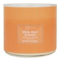 thumbnail image 2 of Mainstays 3-Wick Textured Wrapped White Rose and Peach Scented Candle, 14 oz, 2 of 6