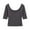 Dark Gray, variant on Kaemgyyd Crop Tops for Women Stretchy Scoop Neck Half Sleeve Slim Fitted T-Shirt Soft Breathable Cotton Solid Color Tees Dance Wear