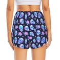 thumbnail image 2 of Lsque star Skull flower crystal Printed Women's Running Shorts with Liner Pockets,Elastic Quick Dry Workout Athletic Gym Yoga Shorts,Womens High Waist Shorts-Large, 2 of 9