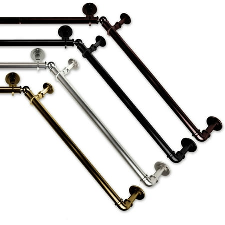 Instyledesign 1 Inch Pipe Style Bay Curtain Rod Walmart Com