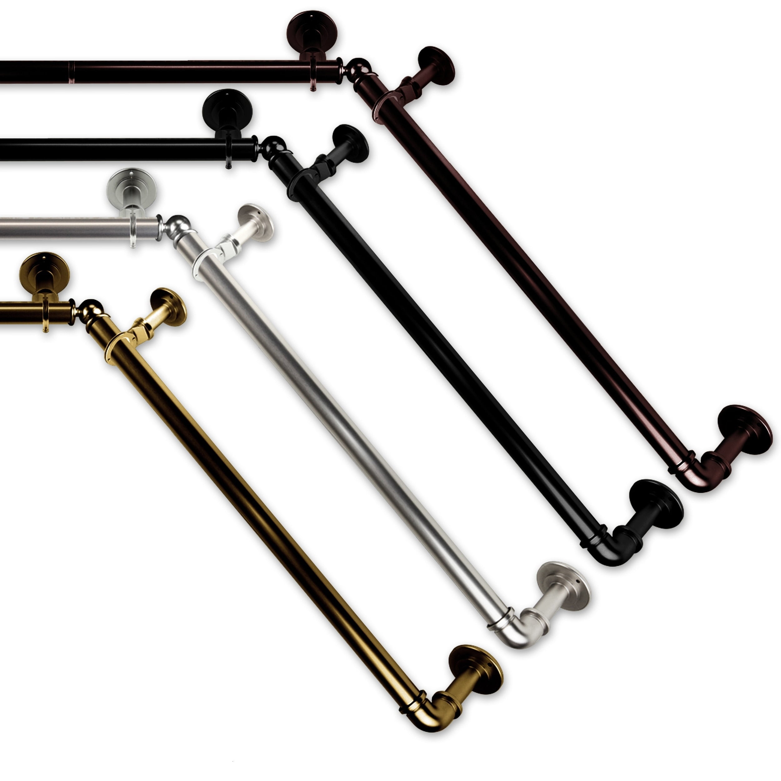 InStyleDesign 1 inch Pipe Style Bay Curtain Rod