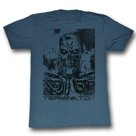 Terminator Genisys T-800 Men's T Shirt (NavyHeather, AdultS)