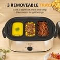 thumbnail image 3 of Royalcraft Electric Roaster Oven With 3 Compartments, Self-Basting Lid - 20 Qt, Silver, 3 of 8