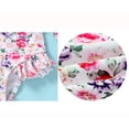 thumbnail image 6 of Younger Tree Infant Baby Girl One-Piece Swimsuit Long Sleeve Rash Guard Swimwear Hat Bathing Suit Set for 6-12 Months, 6 of 7