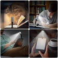 thumbnail image 2 of Luces de lectura LED, luz de lectura recargable por USB, luz nocturna para ojos, lámpara de clip de 3 modos de brillo en el libro, flexible de 360°, en iluminación de cama (plata) JM  MX-0134997FYD, 2 of 5