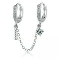 thumbnail image 2 of K-KED 925 Sterling Silver Earrings Hoop Huggie For Women Jewellery Dual Hoop Rings-Gold-2 PCS, 2 of 9