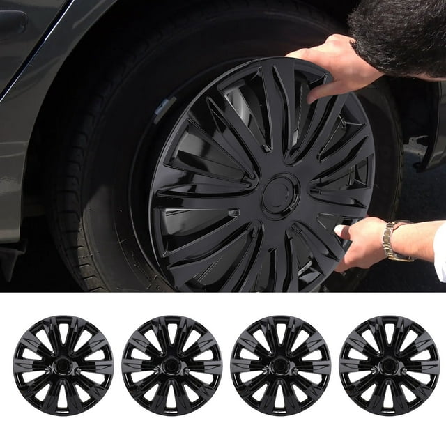 Hubcap Wheel Covers 16 Inch, Universal Hub Caps, R16 Wheel Rim Covers, Snap On Hubcaps for Most Cars Truck SUV, Rim Protectors Set of 4