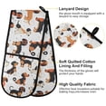 thumbnail image 4 of Dailycode Double Sided Oven Mitt with Loop Heat Resistant Kitchen Long Potholders 7" x 35" Cartoon Happy Dachshund, 4 of 6