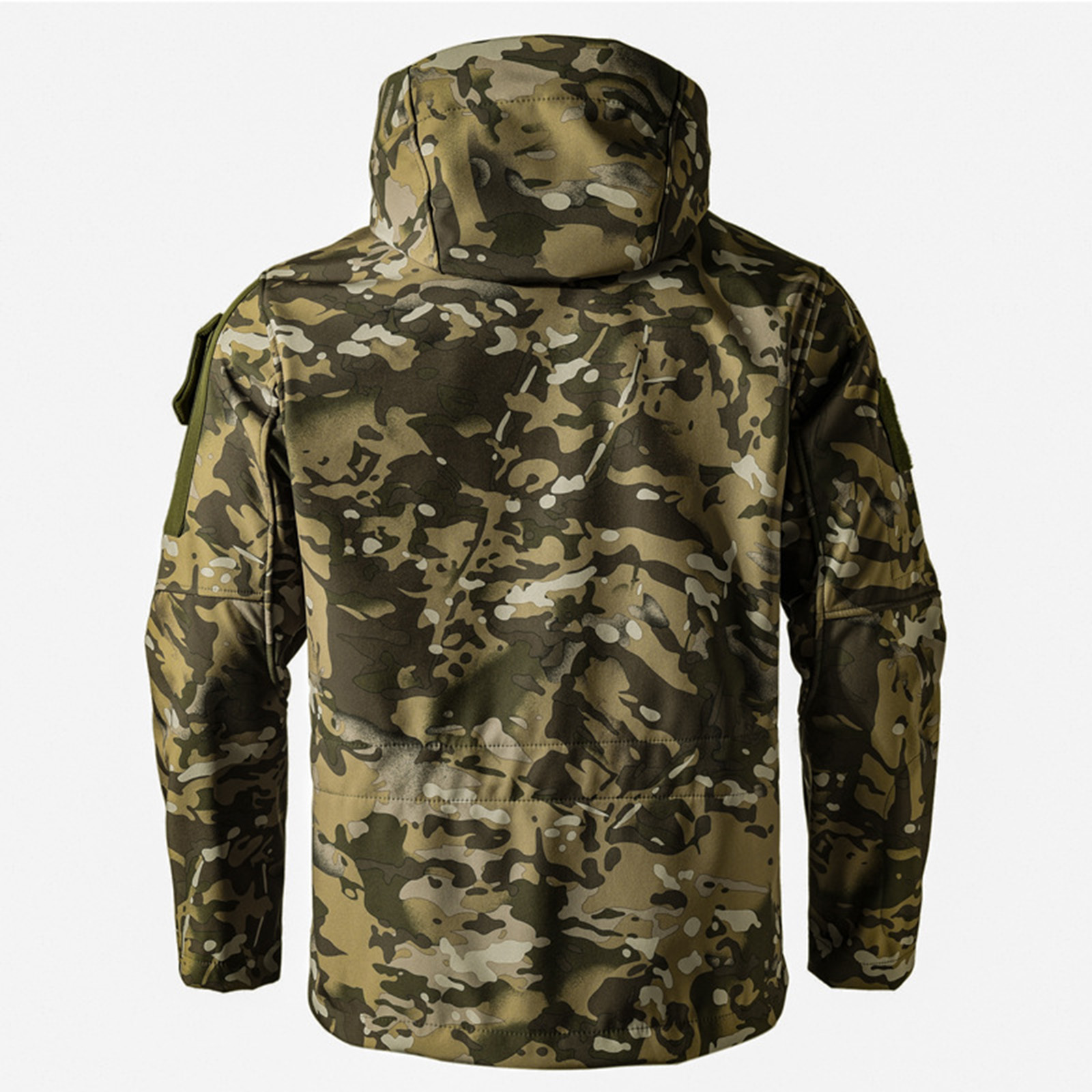 Kixjoy Jackets for Men Big and Tall Waterproof Hooded Jacket Long Sleeve Zip Up Winter Coat Warm Hiking Camo Mens Hoodies with Pockets, Camouflage 3XL