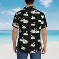 thumbnail image 4 of Susaid Swan And Dragonflies Print Short Sleeve Shirts Button Down Casual Shirts Summer Beach Aloha Button Down Short Sleeve for Men ,Large, 4 of 7