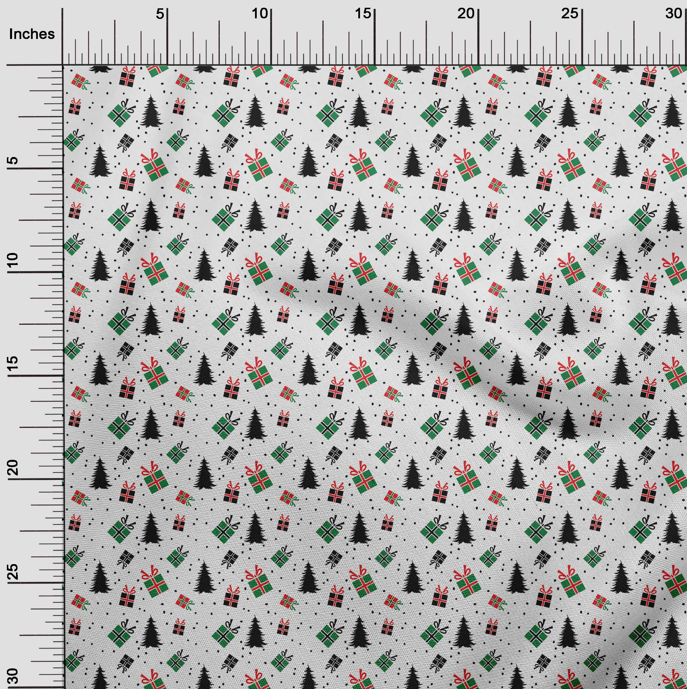 oneOone Cotton Poplin White Fabric Merry Christmas Sewing Fabric By The Yard Printed Diy Clothing Sewing Supplies 42 Inch Wide-59W