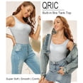 thumbnail image 3 of QRIC Tank Tops with Built in Bras for Women Wider Strap Stretch Camisoles Activewear of 2 Pack, 3 of 7
