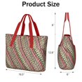 thumbnail image 3 of Tote Bag for Women - Red and Green Christmas Striped Pattern Shoulder Bag - Large Utility Work Duffle Bag with Zipper Handbag for Travel, Work, Sprots, 3 of 5