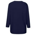 thumbnail image 5 of Adeawade Womens Tops V Neck 3/4 Sleeve T Shirts Solid Color Fashion Tee Clothes M Navy, 5 of 5