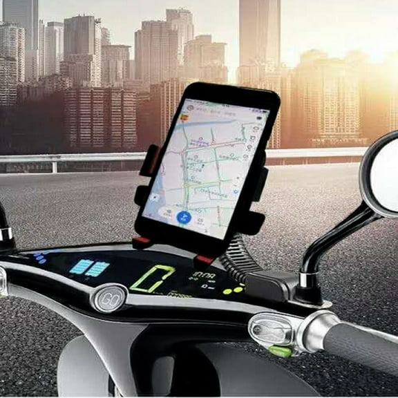 Naierhg Motorcycle Scooter Universal 360 Degree Rotation Rear Mirror Phone Holder Mount