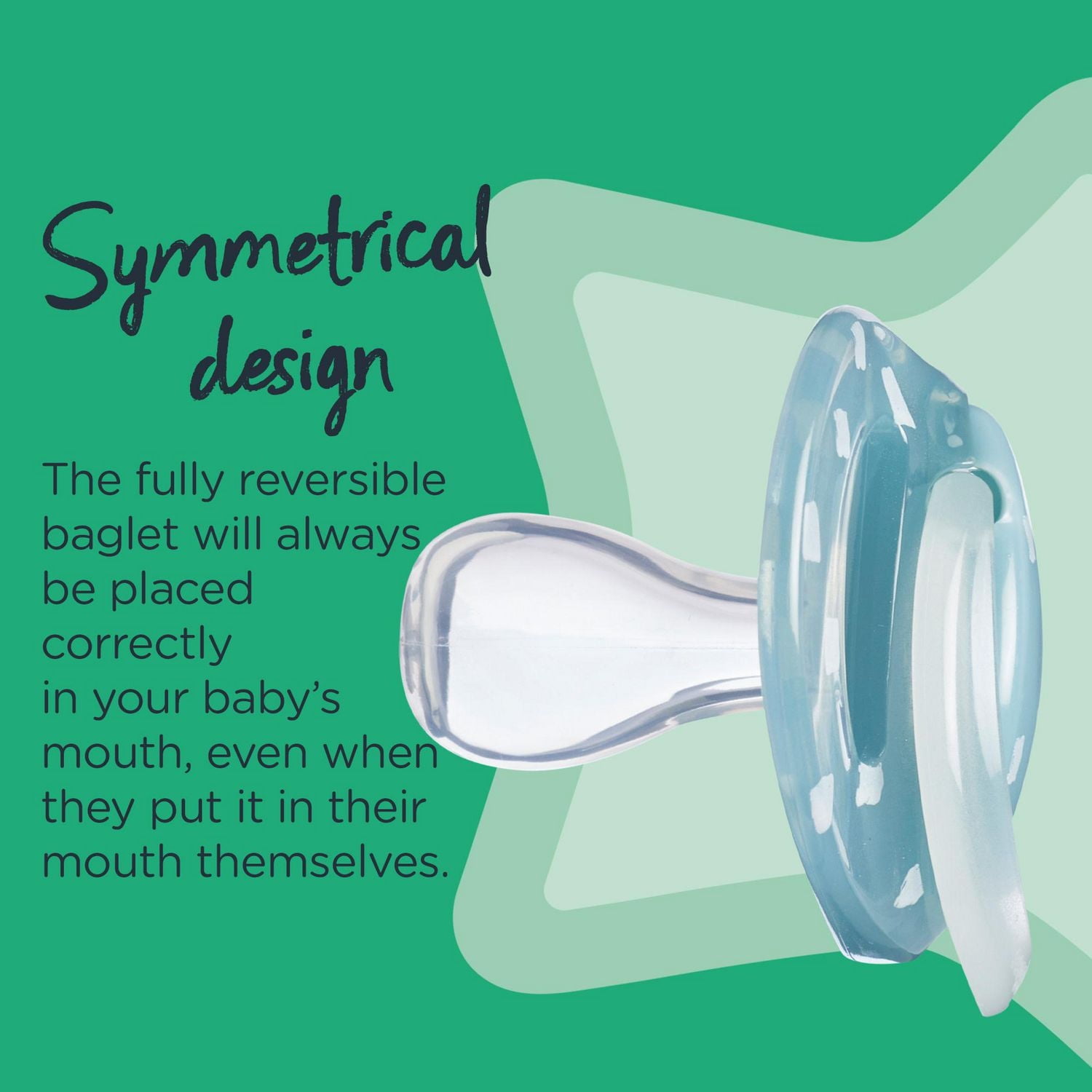 Tommee Tippee Night Time Glow in the Dark Pacifiers, Symmetrical Design, BPA-Free Silicone, 6-18m, 6 Count