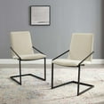 thumbnail image 2 of Modway Pitch Dining Armchair Upholstered Fabric Set of 2 in Black Beige, 2 of 8