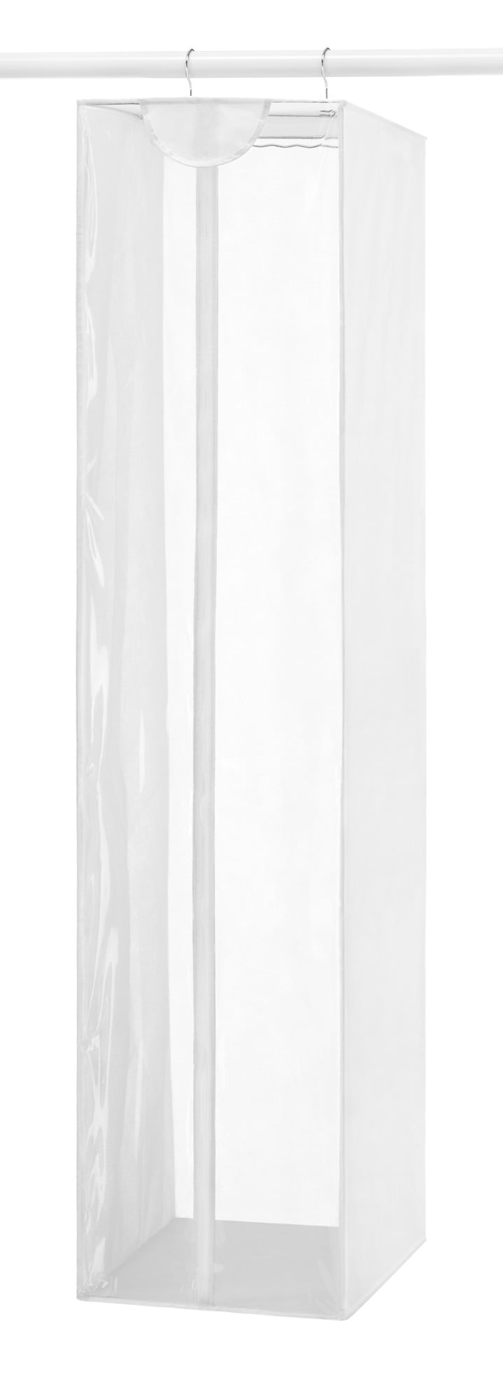 Whitmor Large Zippered Closet Organizer / Garment Bag White with Clear Front 20" x 12" x 54