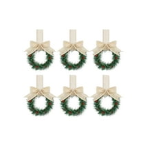 6PCS Christmas Kitchen Cabinet Wreaths Plastic with Berry