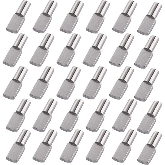 shiyou-Clear Plastic Cabinet Shelf Support Pins, Clear Shelf Support Pegs, 5mm Shelf Pins Clear Shelf Support Pegs, Shelf Holder Replacement Peg, Shelf Holder Bracket Steel Pins (30, Style 3)