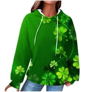 Rbaofujie Sweater Hoodie Women's Fashion Printed Long Sleeves Blouse Casual Tops Sweatshirt Hoodies Green Womens Sweater Tops