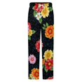 thumbnail image 5 of Floral Burst Pattern Winter Female Pants Flannel High Waist Women Pants Lady Warm Straight Leg Plush Trousers, 5 of 7
