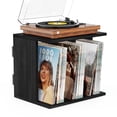 thumbnail image 1 of Emfogo Rangement pour Disques Vinyles, Support Mural pour Disques Vinyles Pouvant Contenir jusqu'à 80-100 Albums, Porte-Disques Vinyles à 3 Compartiments, 1 of 7