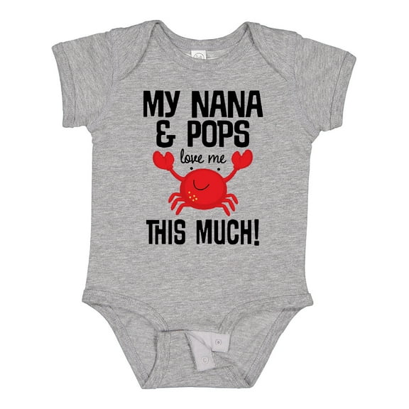 Inktastic Nana and Pops Love Me Grandkids Crab Boys or Girls Baby Bodysuit