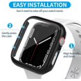 thumbnail image 4 of 3 PCS Compatible with Apple Watch Series 7 Watch Case 45mm, Hard PC Shockproof Protective Cover with Tempered Glass Screen Protector for iWatch 7 45mm Accessories (Black+Clear+Midnight Blue), 4 of 5