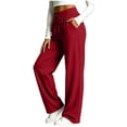 thumbnail image 3 of Ozmmyan Womens Wide Leg Sweatpants High Elastic Waisted Drawstring Loose Casual Pants with Pockets Comfy Lounge Trousers for Fall, 3 of 8