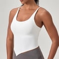 thumbnail image 2 of Tank Tops for Women,Butterluxe Y Back Longline Sports Bra Spaghetti Strap Racerback Padded Yoga Workout Crop Tank Top,Camisole Tops for Women,White,M, 2 of 4