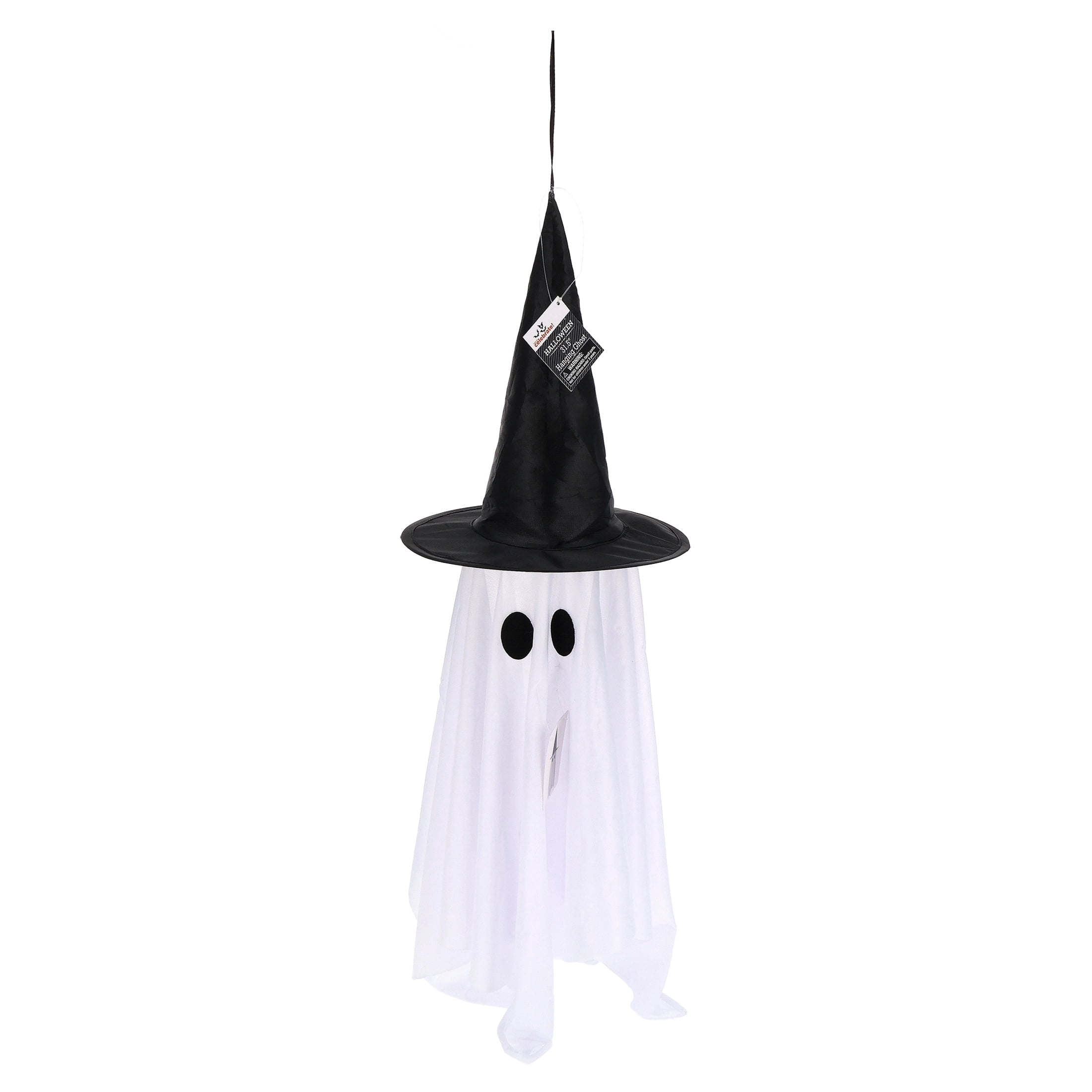 Hanging Ghost Decoration, White and Black, 31.5", Halloween by Way To Celebrate