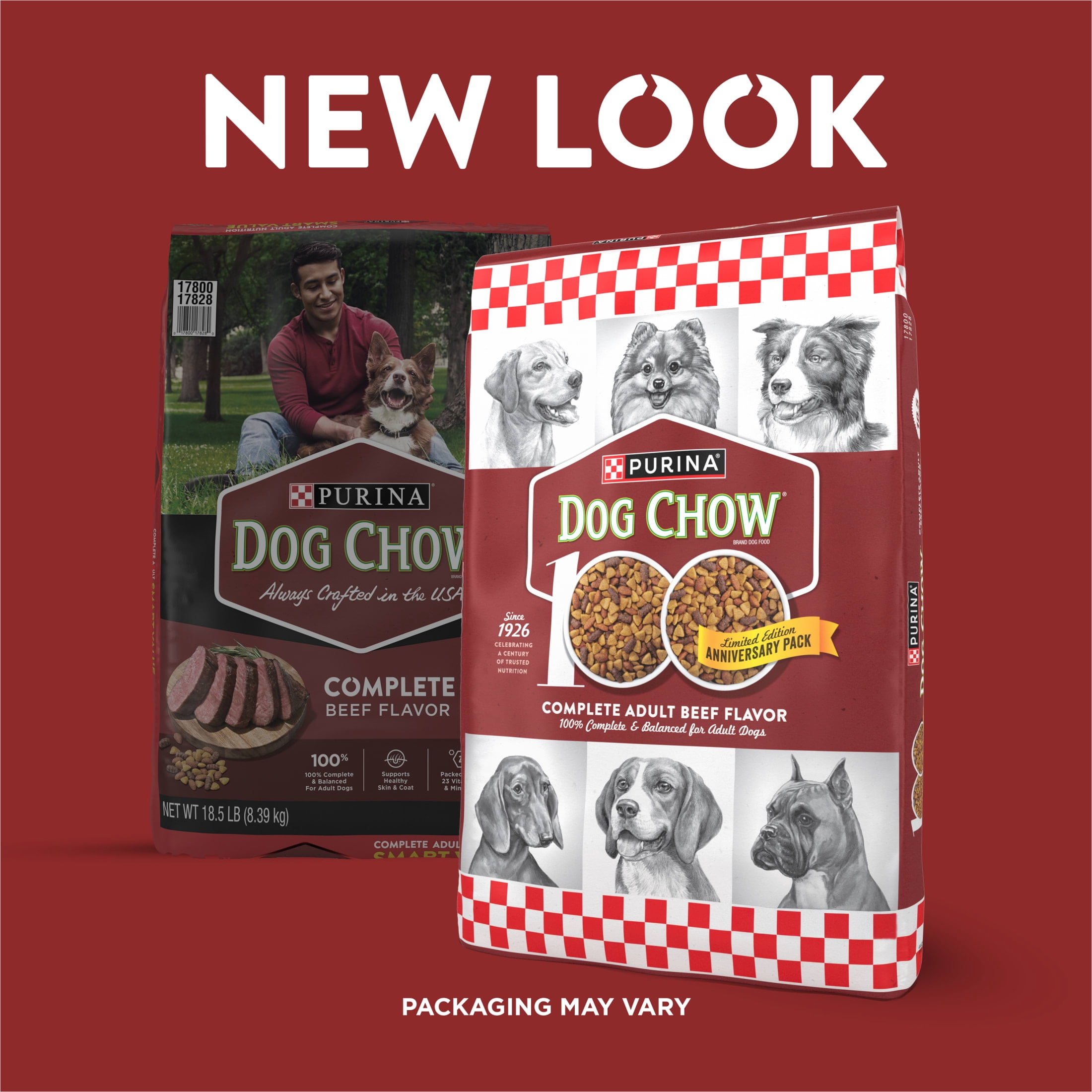 (3 pack) Purina Dog Chow Complete Adult Dry Dog Food for Adult Dogs, Kibble Beef Flavor 18.5 lb Bag