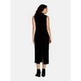 thumbnail image 2 of Nine.Eight Women's Sleeveless Ribbed Mock Neck Midi Dress, Sizes XS-XXXL, 2 of 5
