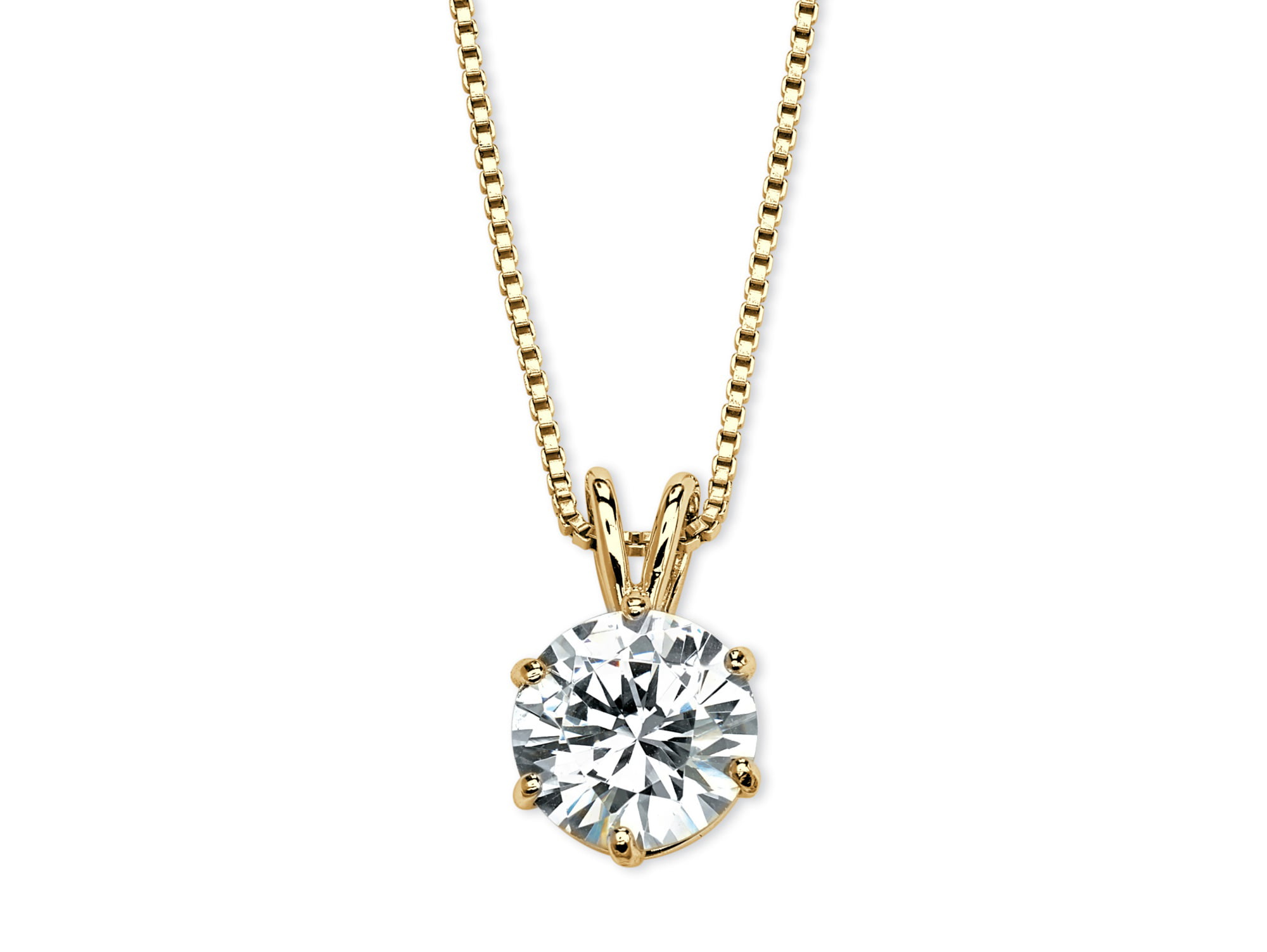 14k Yellow/White Gold Cubic Zirconia Small 7mm Star Solitaire Pendant Necklace